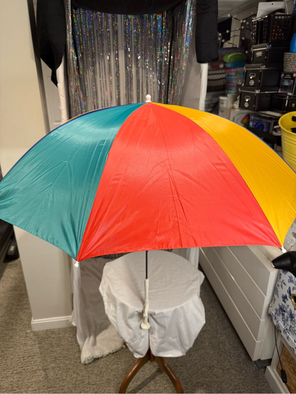 Colorful Striped Outdoor Umbrella - Multicolor - Picture 6 of 8